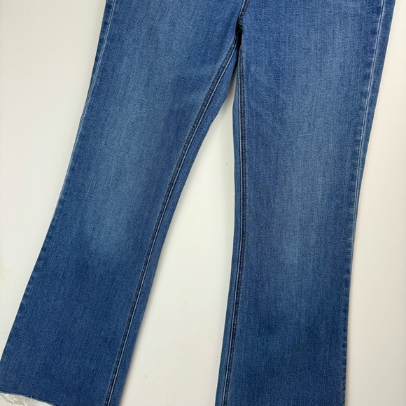 J. Crew Ashbury Flare Sz 29 High Rise Medium Wash Stretch Raw Hem - Picture 5 of 15